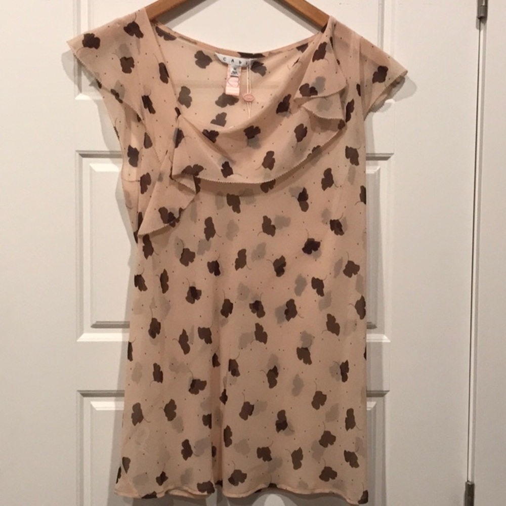CAbi playfall me blouse ginkgo print